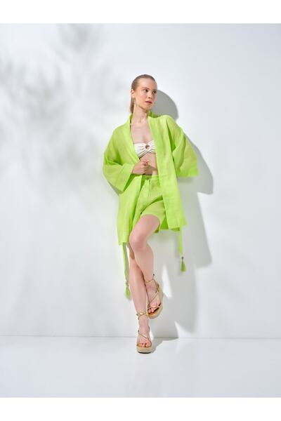 Kısa Kimono Fıstık Yeşil-2