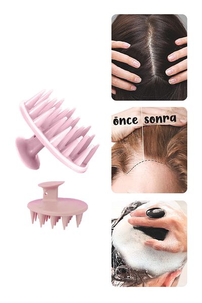 ATA HOME Soft Silicone Hair Care Brush and Comb, Scalp Massage Brush, Shower Massage Brush with Suction Cup