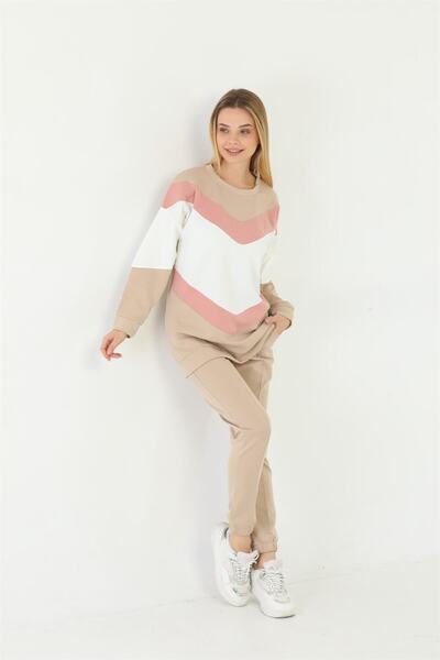 WestBound Μπεζ Garnished Daily Trend Αθλητικό Σετ