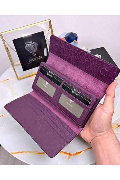 Fil Deri Lux Stitched - Wallet with Phone Compartment
