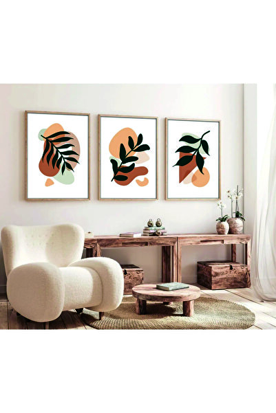 woodhomeworks Ahşap Çerçeveli 3'lü Set Tablo qmrc