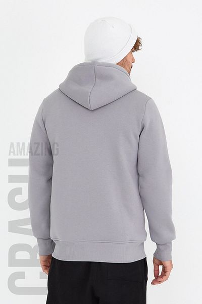 AMAZING CRASH Γκρι Unisex Φούτερ με κουκούλα με τρεις κλωστές
