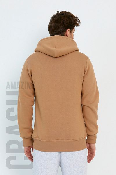 AMAZING CRASH Καφέ Unisex Φούτερ με κουκούλα με τρία κλωστές Basic