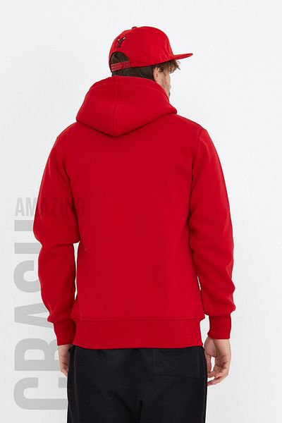 AMAZING CRASH Red Unisex Hooded Three Thread Basic Sweatshirt