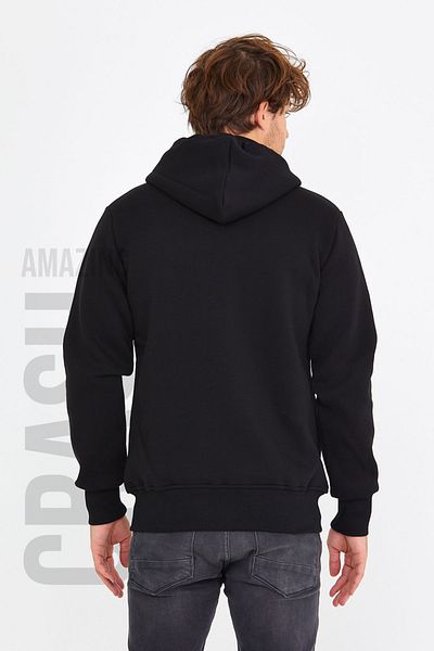 AMAZING CRASH Μαύρο Unisex Φούτερ με κουκούλα με τρεις κλωστές Basic
