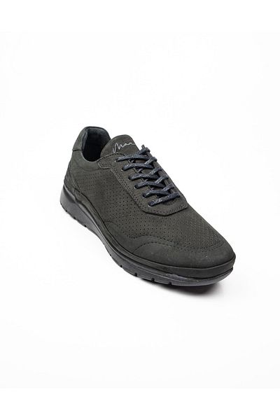 MARCOMEN 17178 Black Nubuck Leather Men's Casual Shoes