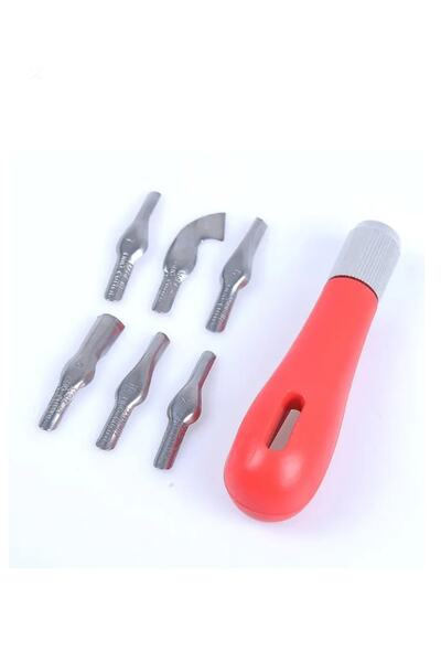 Genel Markalar Linol Oyma Bıçak Seti 6 Farklı Teknik Bıçak Linolyum, ahşap ve...