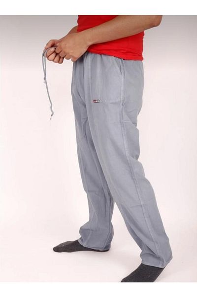 FATELLA Men's Dad Solid Color Elastic Waist Raw Linen Comfortable Pattern Trousers