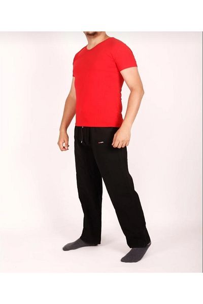 FATELLA Men's Dad Solid Color Elastic Waist Raw Linen Comfortable Pattern Trousers