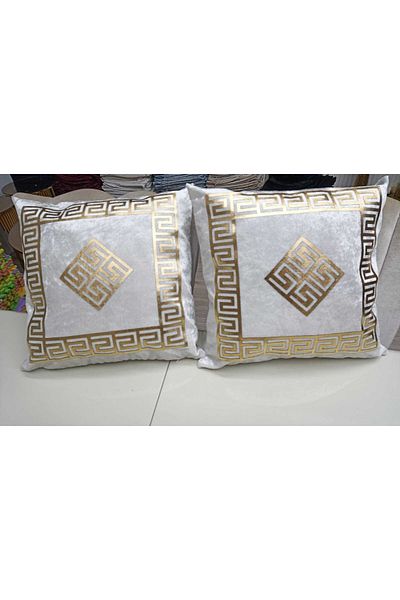 SEHARA Husa de perna din catifea/2 bucati/piele brodata/40x40cm/fiecare 2 fete Catifea/cu fermoar