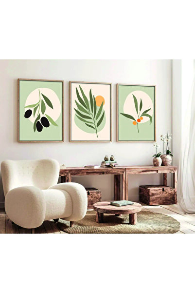 woodhomeworks Ahşap Çerçeveli 3 Lü Tablo qmrc