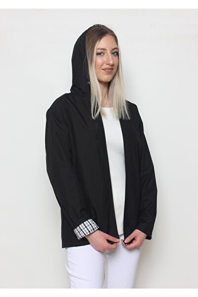 Cottoncool Women's Black Waterproof Raincoat Windbreaker