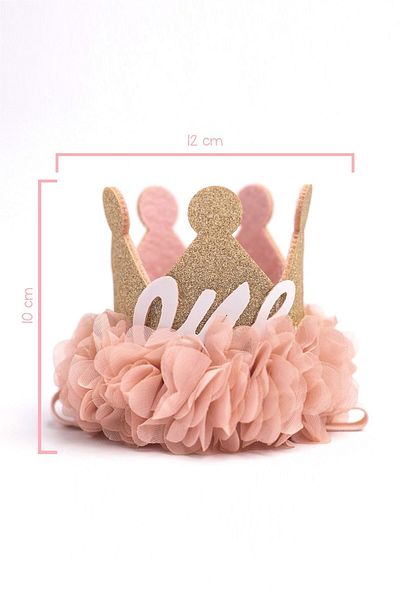 Le Mabelle 1 Year Old Queen Birthday Crown - Powder