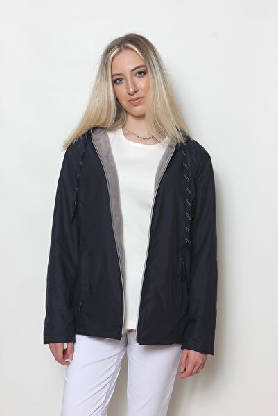 Cottoncool Women's Navy Blue Fleece Coat