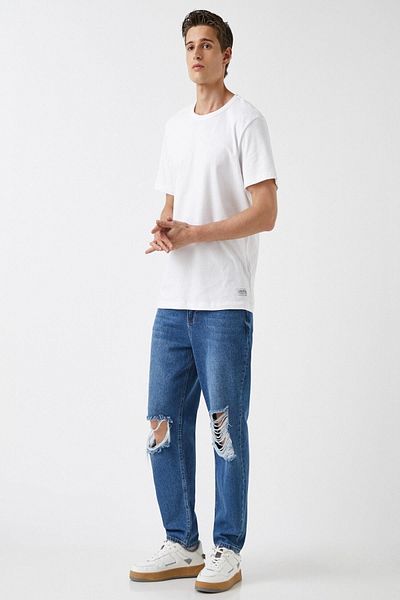 Koton Herrenjeans in mittlerer Indigoblau-Optik, 1YAM43169YD