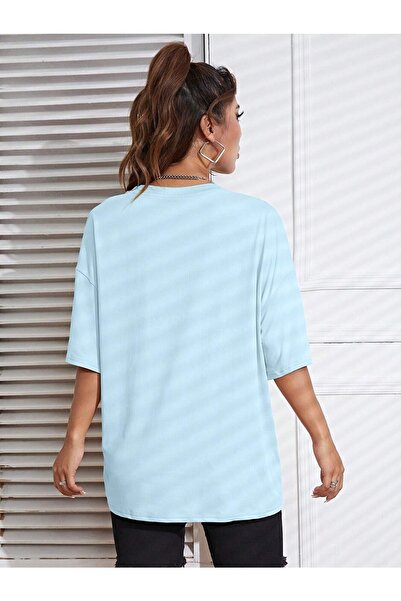 mercoledi Απλό Basic Unisex Oversize Salas T-shirt Boyfriend