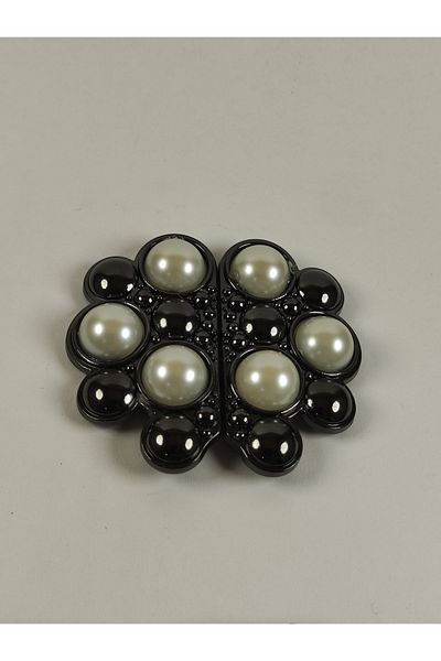 Kariyer Astar 6.5 Cm Black Belt Buckle with Pearls 1 Piece