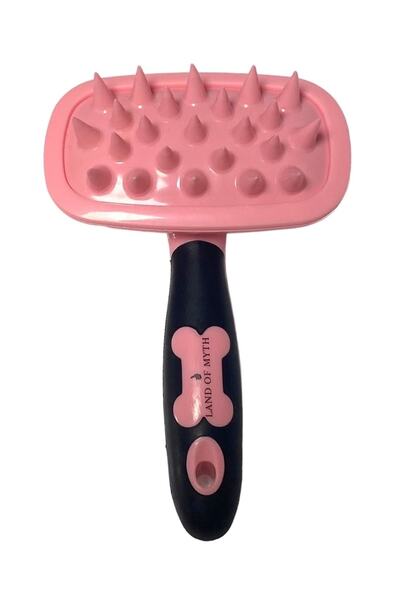 LAND OF MYTH Lom1432 Soft Silicone Gear Cat Dog Pet Shampoo Washing Brush (pink)