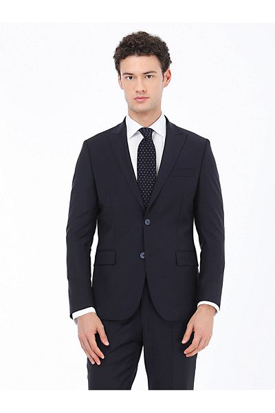 Kip Butterfly Collar Double Slit Woolen 6 Drop Suit