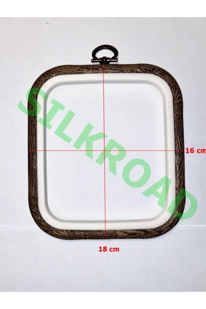 Nurge Ahşap Renk Plastik Kare Pano Kasnak - Nakış Kasnağı 3'lü Set