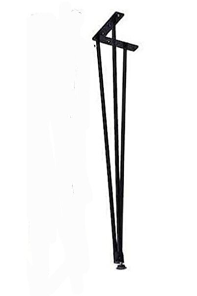 ÇELİK SANDALYE MASA 71 Cm Yükseklik Ayarlı Firkete Masa Ayağı Demir Masa Ayağı Kütük Sehpa Siyah Pütürlü Boya