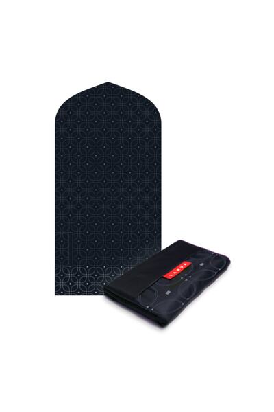 TAKVA Portatif Cep Seccade | Seyahat Namazlığı, Katlanabilir Seccade,mükemmel Hediye -batik Black