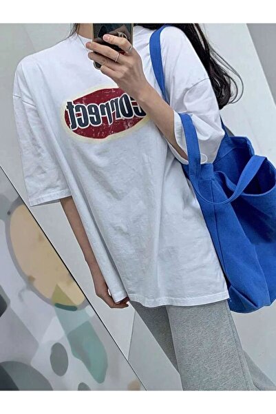 AFROGİYİM Γυναικείο μπλουζάκι με στάμπα Oversize - Σωστή κοπή