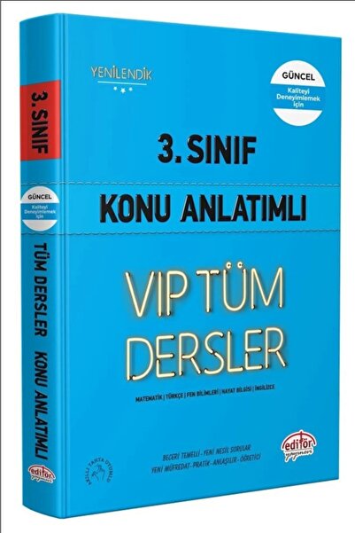 Editör Yayınevi 3. Sınıf Vip Tüm Dersler Konu Anlatımlı Editör Ilkokul (kitap...