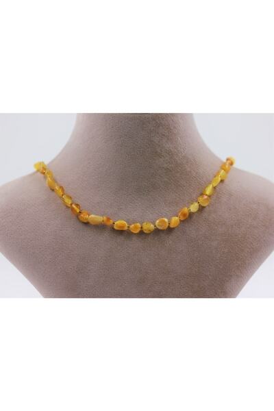 TAKIAĞACI Sertifikalı Damla Kehribar Yetişkin Kolye 11-13gr