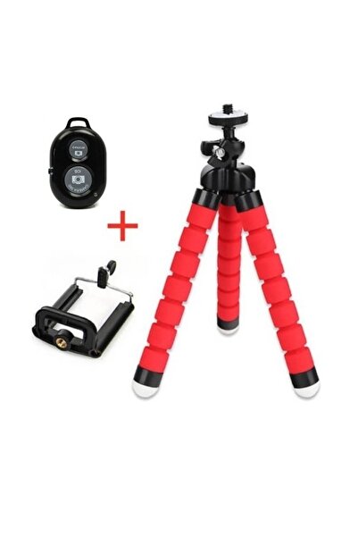İstaTek Ahtapot Süngerli Kumandalı Tripod Kamera Cep Telefonu Tripod Stand Çu...