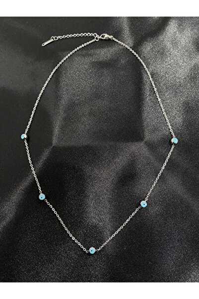 Aashiv's Collection Women's Silver Evil Eye Beaded Bijouterie Necklace