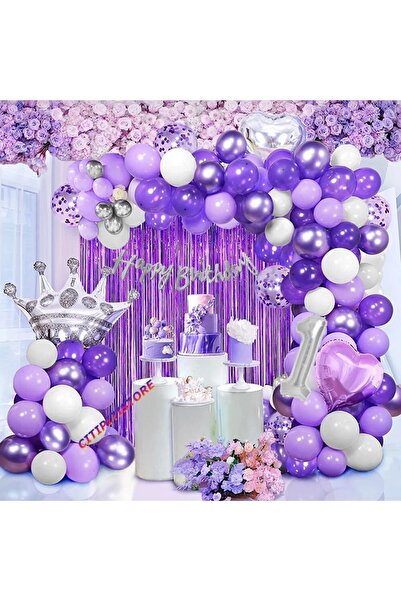 DÜVENCİ TİCARET Çıtıpıtıstore Μωβ Γιρλάντα με Κορώνα Βασιλιά, σε Ολοκαίνουργι...