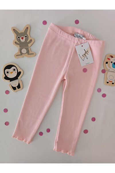 Leydukids Kız Çocuk Ribana Uzun Basic Biker Fitilli Tayt
