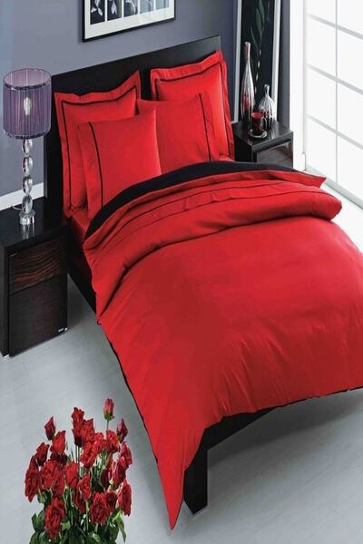 Taç Set cuvertură dublă Deluxe Satin Prestige Red