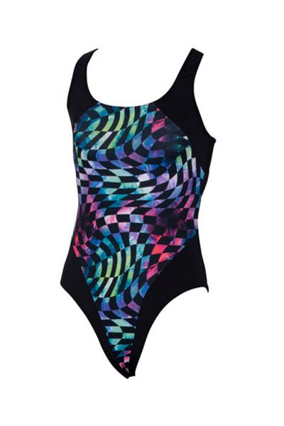 Kom Patterned Girl's Sports Swimsuit