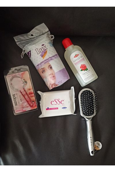 Lider MAGNESİA Peeling Effective Cleansing Cotton + Rose Water + Makeup Removal Wipes + Hair Brush + Hair Removal Tool