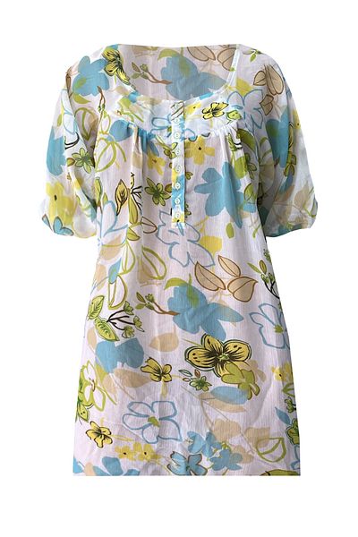 Marever Fashion Patterned Large Size Chiffon Tunic