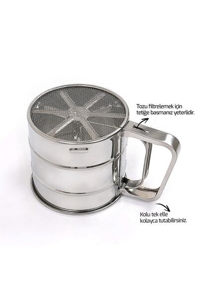 morlimon Paslanmaz Çelik Kollu Un Eleği 250gr Kapasiteli