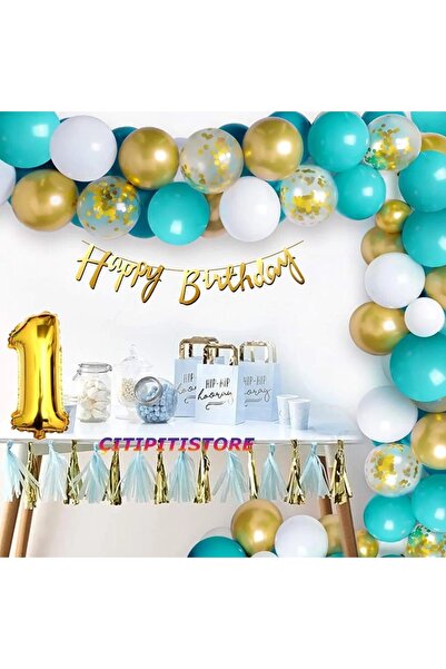 DÜVENCİ TİCARET Çıtıpıtıstore Τυρκουάζ Χρυσή Αλυσίδα Μπαλονιών Πολυτελείας 1 ...