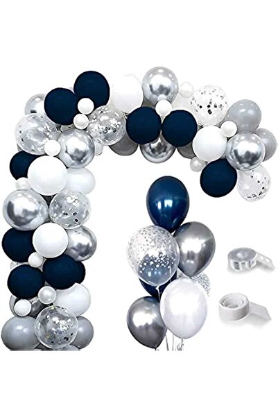DÜVENCİ TİCARET Αλυσίδα μπαλονιών πολυτελείας σε ασημί σκούρο μπλε από το Çıt...