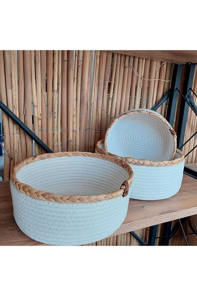 HandmadeSNM Σετ Καλαθιού 3 τεμαχίων, Οργανωτής, Οργανωτής, 100% Χειροποίητο Διακοσμητικό Καλάθι