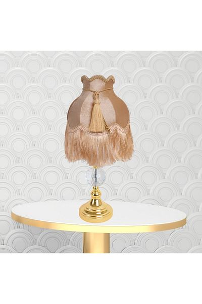 Dekovien Vintage Bedroom with Velvet Colored Crystal Legs - Cord Decoration, Lampshade Ab0865