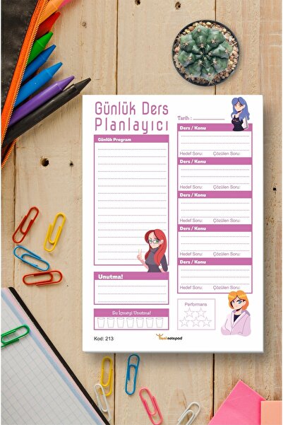 Tieni Blok za beleške, planer dnevnih lekcija, dnevni planer, 14x20cm, A5, 50...