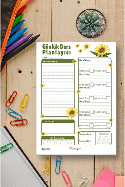 Tieni Blok za beleške, planer dnevnih lekcija, dnevni planer, 14x20cm, A5, 50...