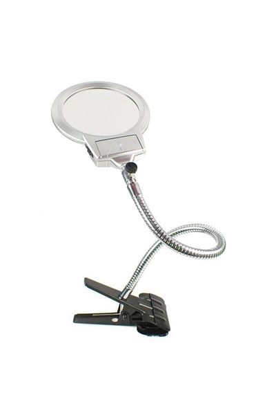 Bosile عدسة مكبرة بمشبك حلزوني - 13 سم مع ضوء LED Mg15120-c