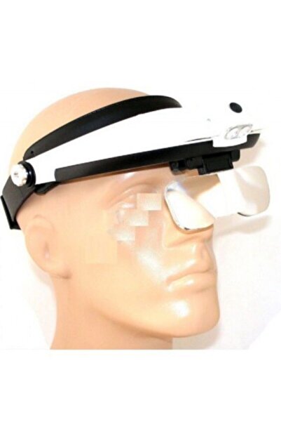 Bosile Kafa Büyüteç Lup Mercek Set Led Işıklı 5 Farklı Ölçüde Lensleriyle Pro...