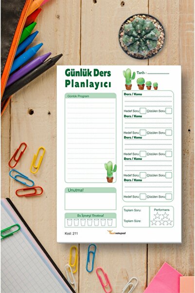 Tieni Blok za beleške, planer dnevnih lekcija, dnevni planer, 14x20cm, A5, 50...