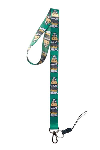 neptünstore Cute Cats Curea pentru gât și dispozitiv pentru agățat telefon verde