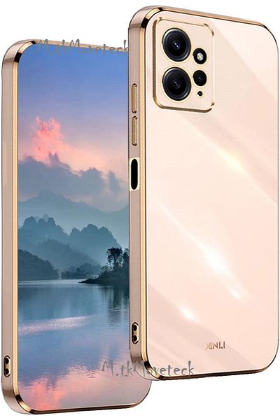 m.tk moveteck Xiaomi Redmi Note 12 4g Case with Camera Protection Glossy Gold Gold Edge Soft Silicone Cover Armor