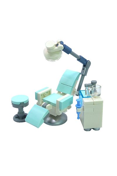 LEGO Accessory Custom Minifigure City Modular Building Hospital Dentist Clinic Gray Seat